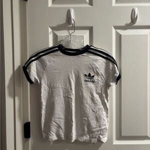 Adidas White and Black Short Sleeve Tee
